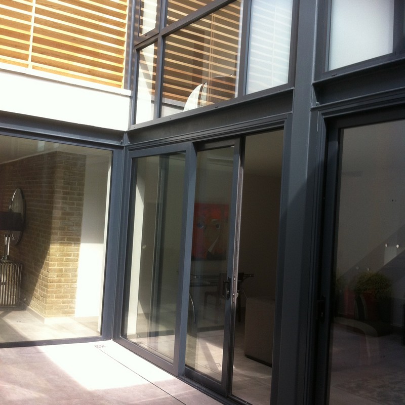 Anthracite aluminium sliding patio doors fitted in Holloway